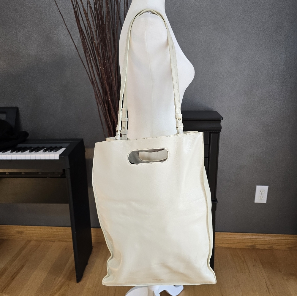 Giorgio Armani Nappa Leather Elegant Cream Tote Bag